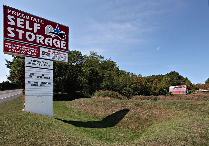 Facility sign for Freestate Self Storage.