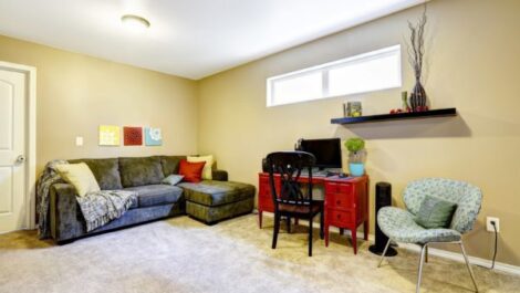 A clean and organized basement