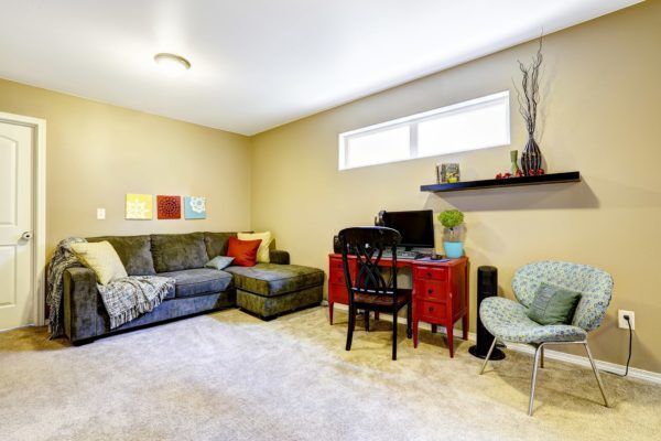 A clean and organized basement