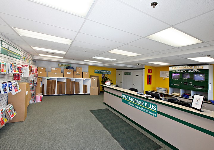 Office interior at Self Storage Plus in Rockville.